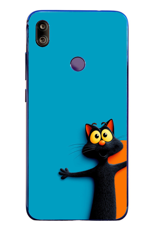Redmi Note 7 Uyumlu Kedi Uyarısı Baskılı Silikon Kılıf