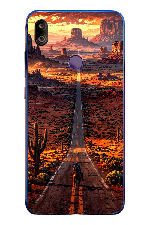 Redmi Note 7 Uyumlu Kovboy Yolda Baskılı Silikon Kılıf