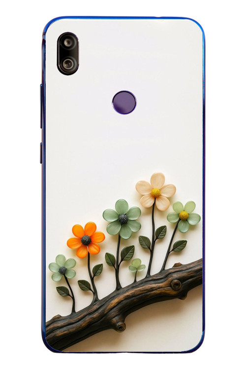 Redmi Note 7 Uyumlu Dalda Açan Çiçekler Baskılı Silikon Kılıf