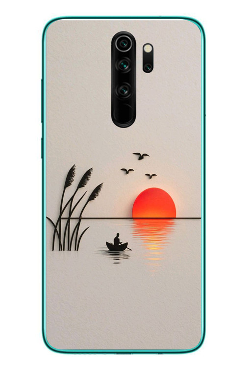 Redmi Note 8 Pro Uyumlu Gün Batımı Çizim Baskılı Silikon Kılıf