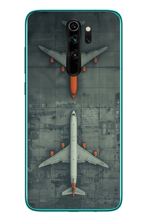 Redmi Note 8 Pro Uyumlu İki Uçak Baskılı Silikon Kılıf