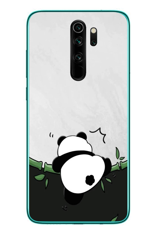 Redmi Note 8 Pro Uyumlu Bambuya Çıkan Panda Baskılı Silikon Kılıf