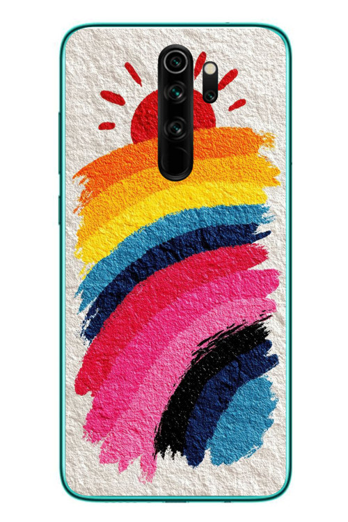 Redmi Note 8 Pro Uyumlu Güneşli Gökkuşağı Baskılı Silikon Kılıf