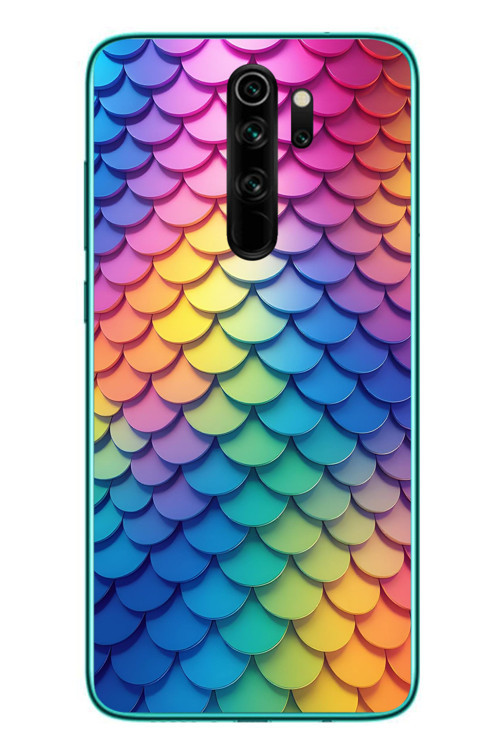 Redmi Note 8 Pro Uyumlu Gökkuşağı Renkleri Baskılı Silikon Kılıf