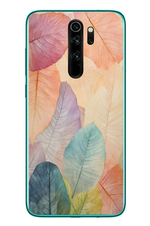 Redmi Note 8 Pro Uyumlu Hafif Yapraklar Baskılı Silikon Kılıf