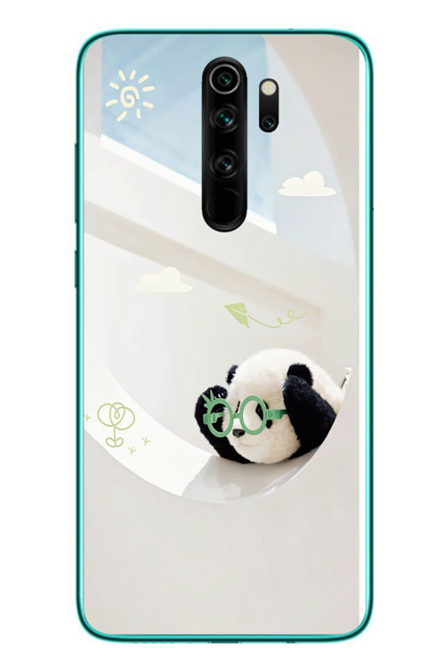 Redmi Note 8 Pro Uyumlu Gözlüklü Panda Baskılı Silikon Kılıf