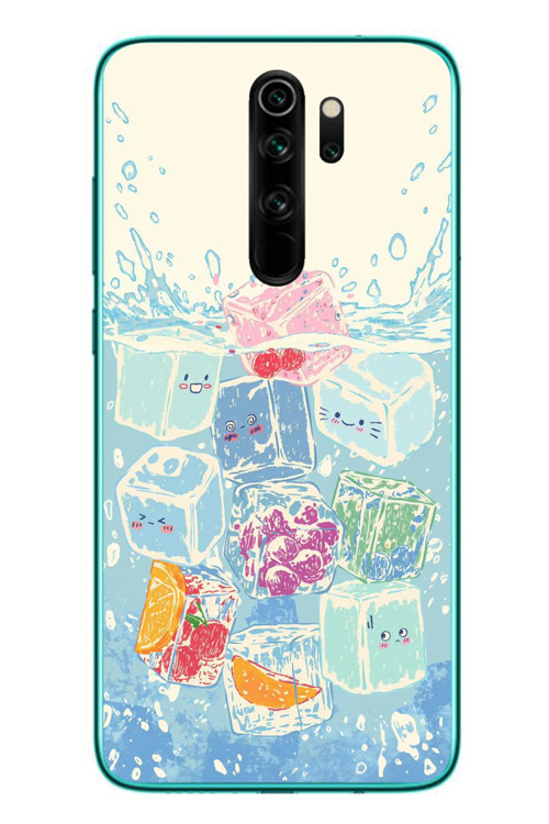 Redmi Note 8 Pro Uyumlu Kare Buzlar Baskılı Silikon Kılıf