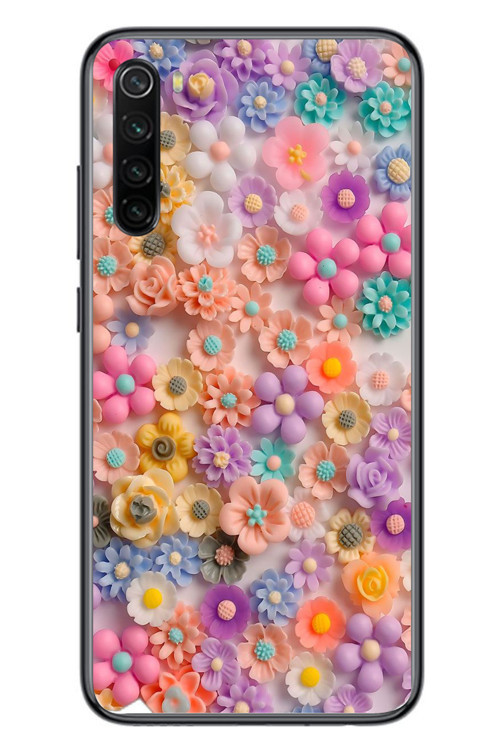Redmi Note 8 Uyumlu Çiçek Bükleleri Baskılı Silikon Kılıf