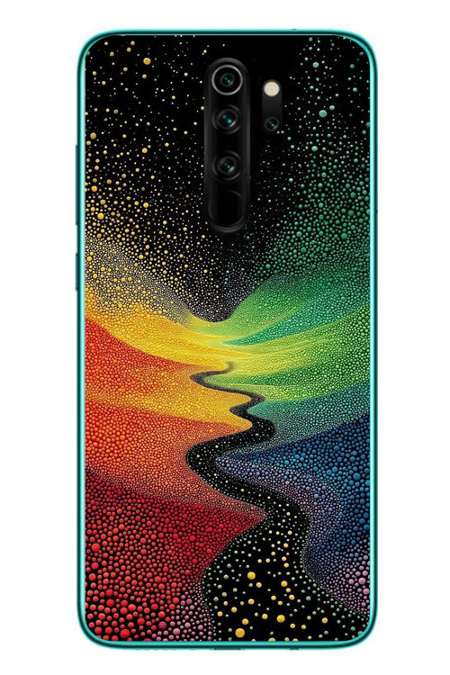 Redmi Note 8 Pro Uyumlu Renkli Yollar Baskılı Silikon Kılıf