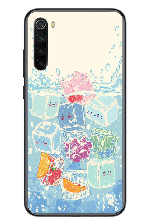 Redmi Note 8 Uyumlu Kare Buzlar Baskılı Silikon Kılıf