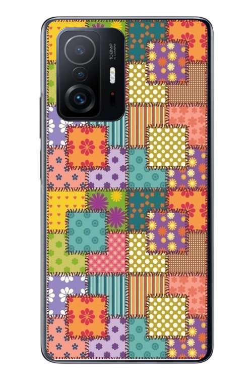 Xiaomi Mi 11 T-11 T Pro Uyumlu Kare Motifleri Baskılı Silikon Kılıf