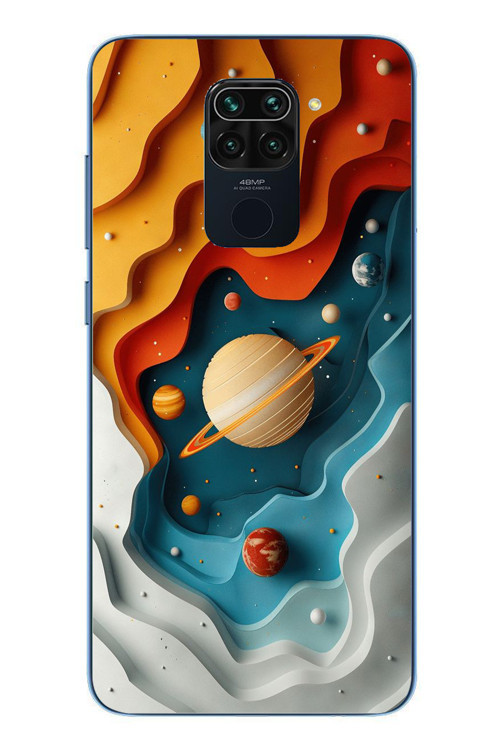 Redmi Note 9 Uyumlu Uzay Renk Paleti Baskılı Silikon Kılıf