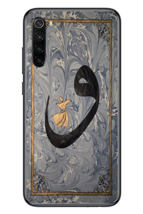 Redmi Note 8 Uyumlu Vav Harfi Gri Baskılı Silikon Kılıf