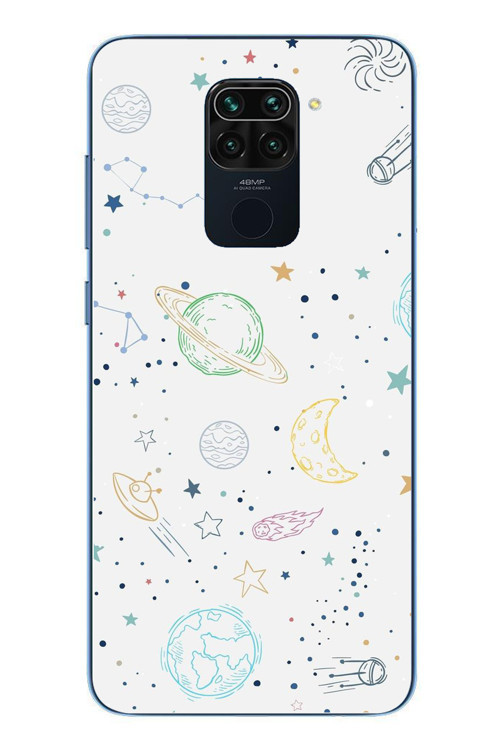 Redmi Note 9 Uyumlu Uzay Yolculuğu Baskılı Silikon Kılıf