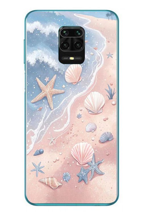 Redmi Note 9s Uyumlu Deniz Yıldızı Kumsalı Baskılı Silikon Kılıf