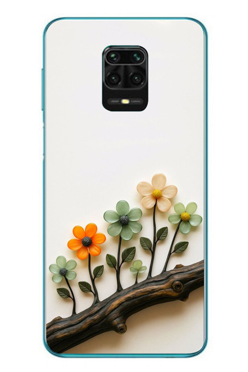Redmi Note 9s Uyumlu Dalda Açan Çiçekler Baskılı Silikon Kılıf