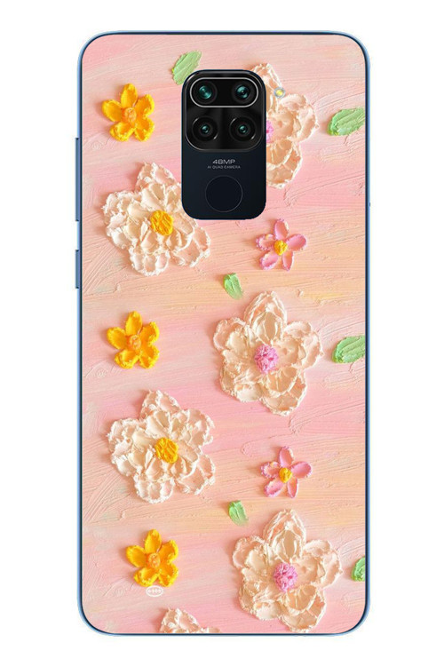 Redmi Note 9 Uyumlu Pastel Papatya Baskılı Silikon Kılıf
