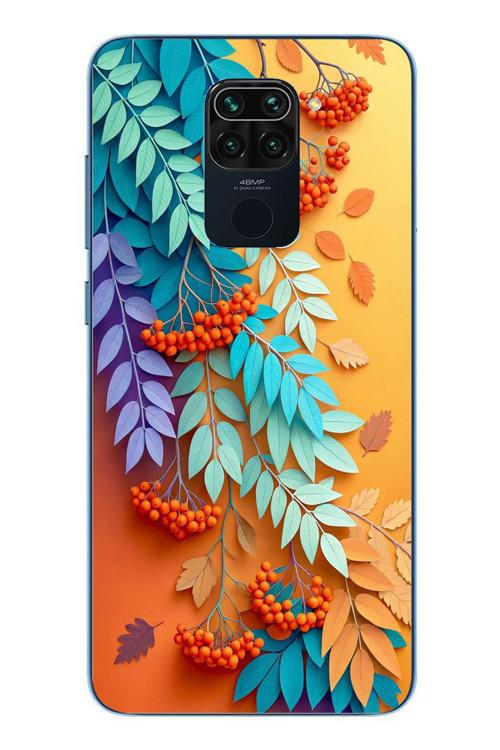Redmi Note 9 Uyumlu Pastoral Çicekler Baskılı Silikon Kılıf