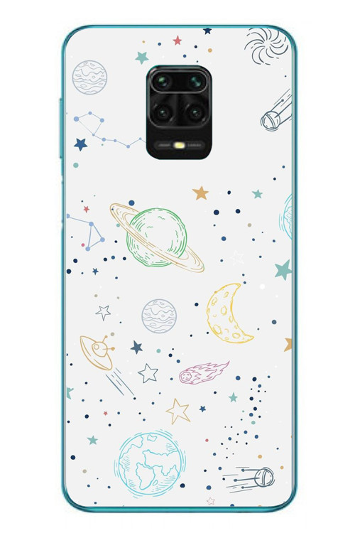 Redmi Note 9s Uyumlu Uzay Yolculuğu Baskılı Silikon Kılıf