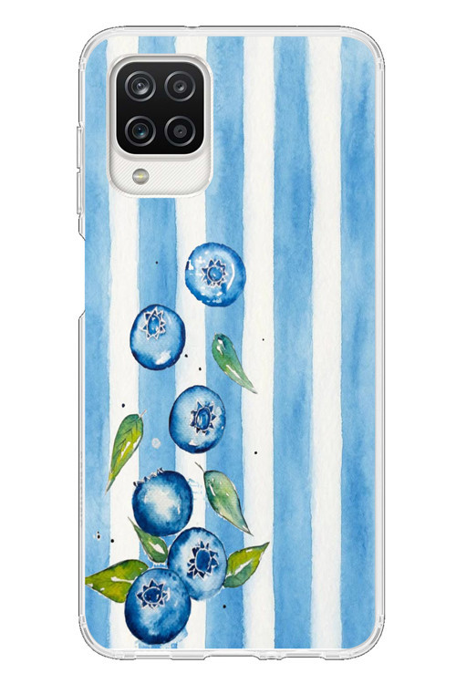 Samsung Galaxy A12 Uyumlu Yaban Mersinleri Baskılı Silikon Kılıf