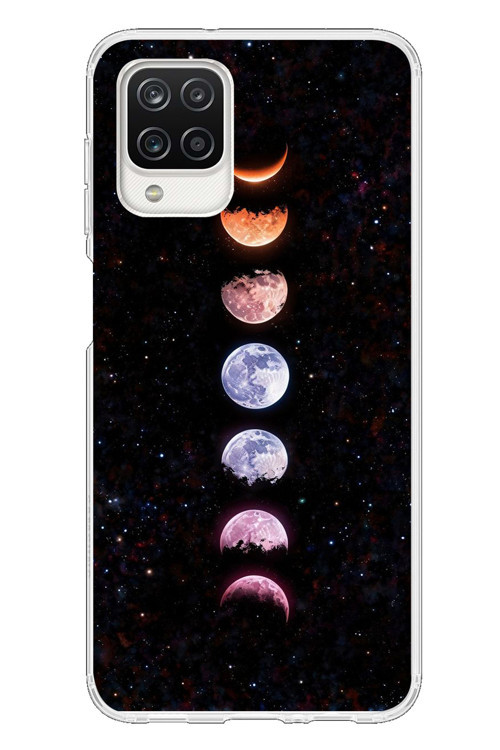 Samsung Galaxy A12 Uyumlu Tüm Gezegenler Baskılı Silikon Kılıf