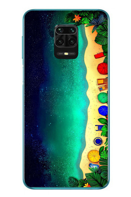 Redmi Note 9s Uyumlu Tatil Kumsal Gecesi Baskılı Silikon Kılıf