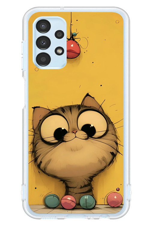 Samsung Galaxy A13 Uyumlu Kedi Çizgisi Baskılı Silikon Kılıf