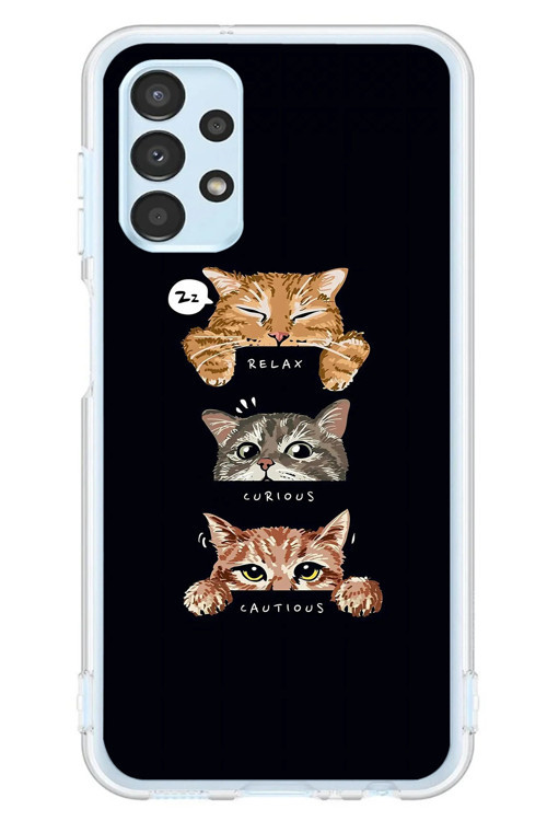 Samsung Galaxy A13 Uyumlu Kedi Halleri Baskılı Silikon Kılıf