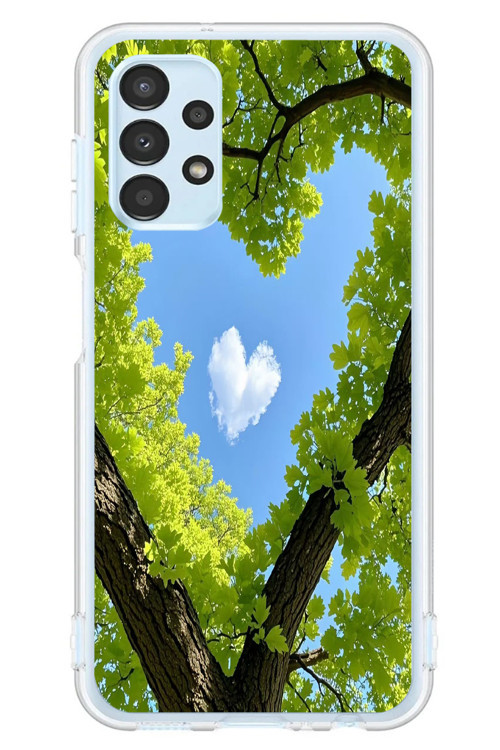 Samsung Galaxy A13 Uyumlu Kalpli Ağaç Baskılı Silikon Kılıf