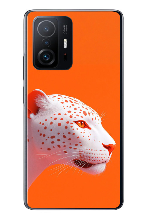 Xiaomi Mi 11 T-11 T Pro Uyumlu Turuncu Kaplan Baskılı Silikon Kılıf