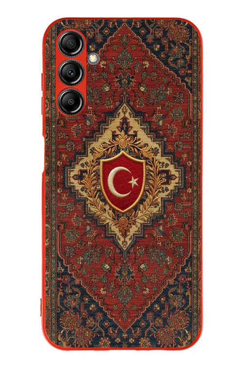 Samsung Galaxy A14 Uyumlu Türkiye Bayraklı Halı Baskılı Silikon Kılıf