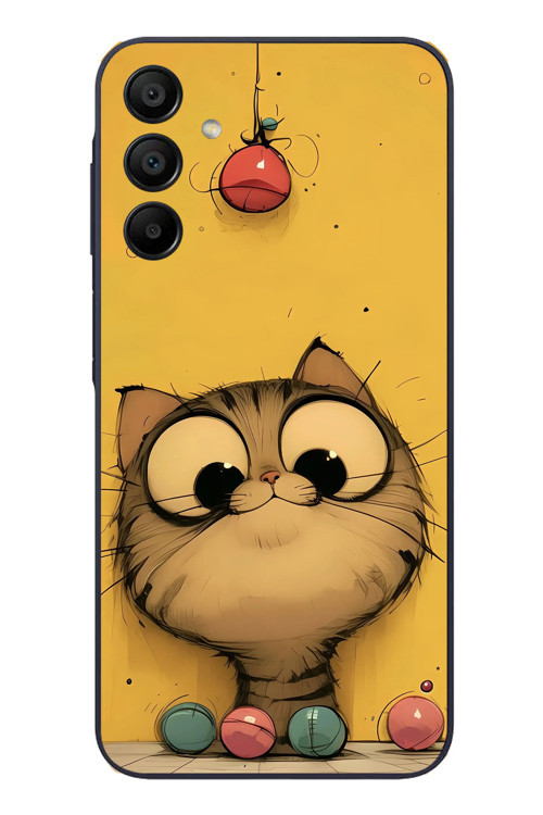 Samsung Galaxy A15 Uyumlu Kedi Çizgisi Baskılı Silikon Kılıf
