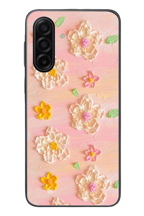Samsung Galaxy A17 Uyumlu Pastel Papatya Baskılı Silikon Kılıf