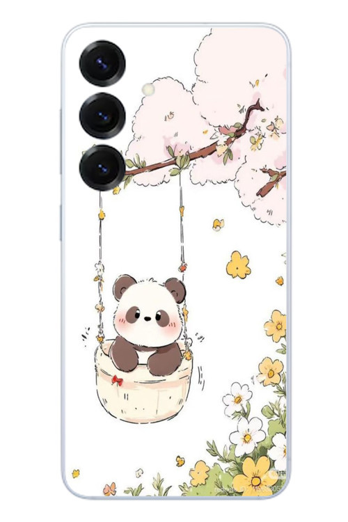 Samsung Galaxy S25 Uyumlu Sallanan Panda Baskılı Silikon Kılıf