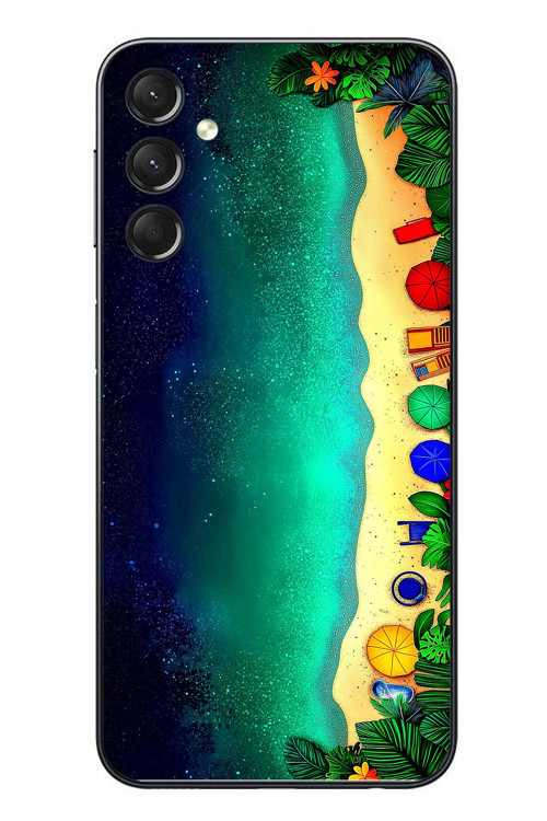 Samsung Galaxy A24 Uyumlu Tatil Kumsal Gecesi Baskılı Silikon Kılıf