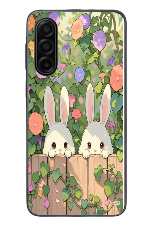 Samsung Galaxy A17 Uyumlu Tavşan Kardeşler Baskılı Silikon Kılıf