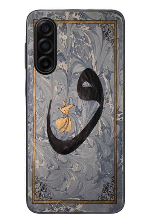Samsung Galaxy A17 Uyumlu Vav Harfi Gri Baskılı Silikon Kılıf