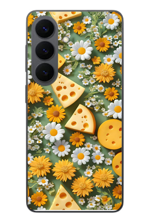 Samsung Galaxy S26 Uyumlu Peynirler Baskılı Silikon Kılıf