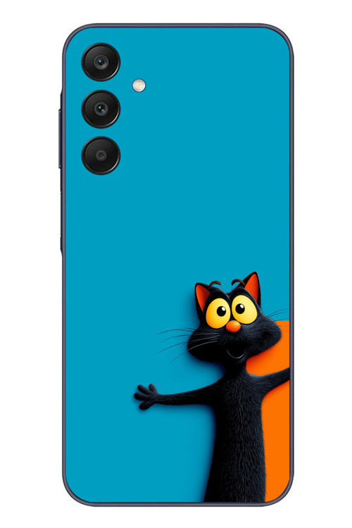 Samsung Galaxy A25 Uyumlu Kedi Uyarısı Baskılı Silikon Kılıf