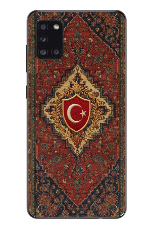 Samsung Galaxy A31 Uyumlu Türkiye Bayraklı Halı Baskılı Silikon Kılıf