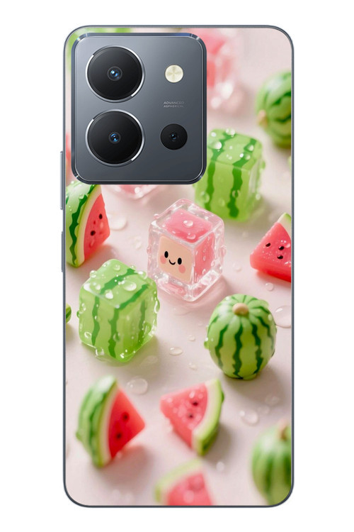 Vivo Y36 Uyumlu Buzlu Karpuz Baskılı Silikon Kılıf