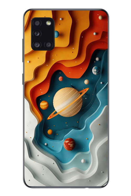 Samsung Galaxy A31 Uyumlu Uzay Renk Paleti Baskılı Silikon Kılıf