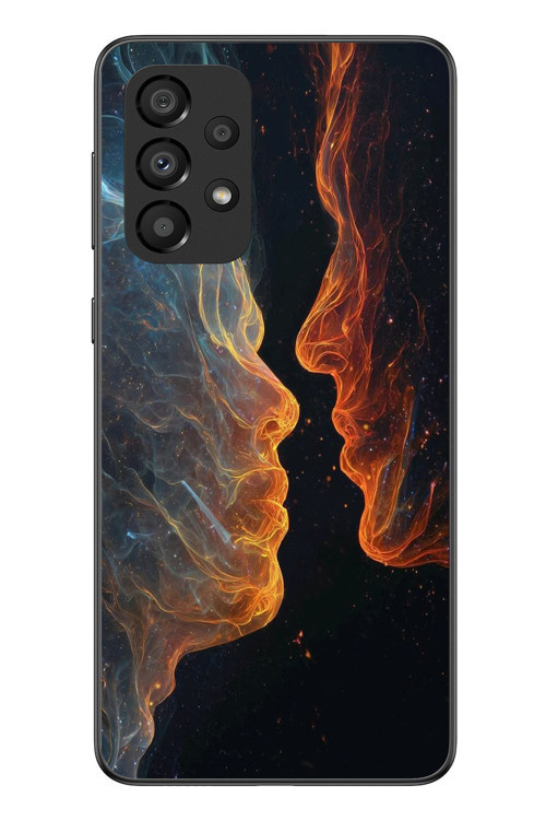 Samsung Galaxy A33 Uyumlu Kavuşan Çizgiler Baskılı Silikon Kılıf