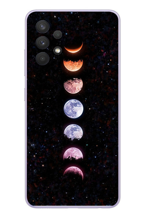 Samsung Galaxy A32 Uyumlu Tüm Gezegenler Baskılı Silikon Kılıf
