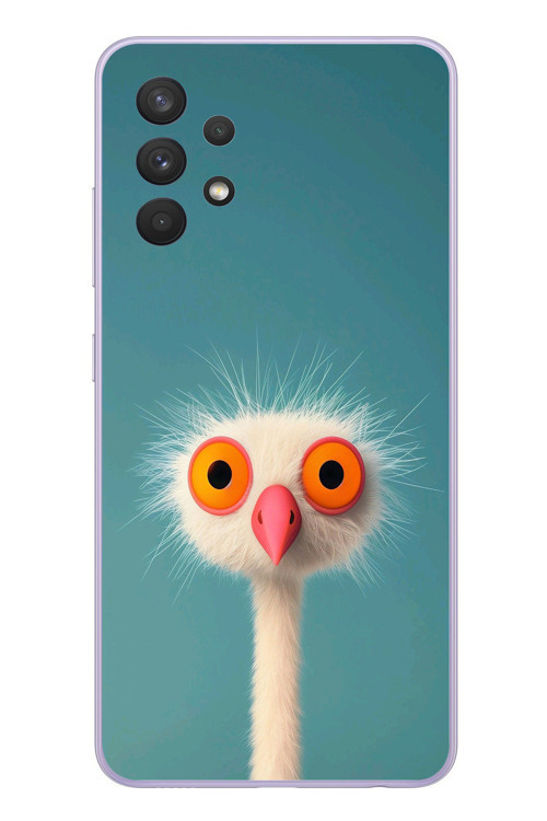 Samsung Galaxy A32 Uyumlu Şaşkın Hayvan Baskılı Silikon Kılıf