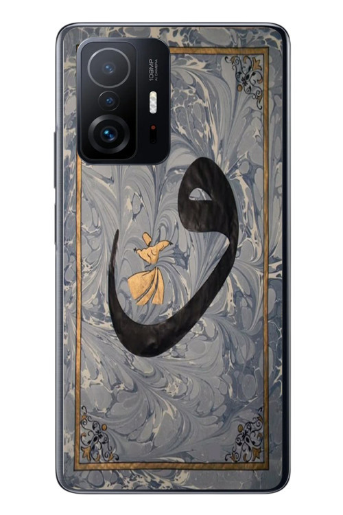 Xiaomi Mi 11 T-11 T Pro Uyumlu Vav Harfi Gri Baskılı Silikon Kılıf