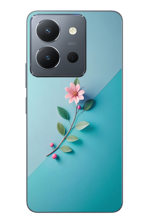 Vivo Y36 Uyumlu Çiçeğin Pembesi Baskılı Silikon Kılıf