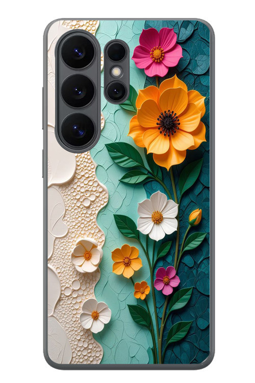 Samsung Galaxy S26 Ultra Uyumlu Güzel Modern Çiçekler Baskılı Silikon Kılıf