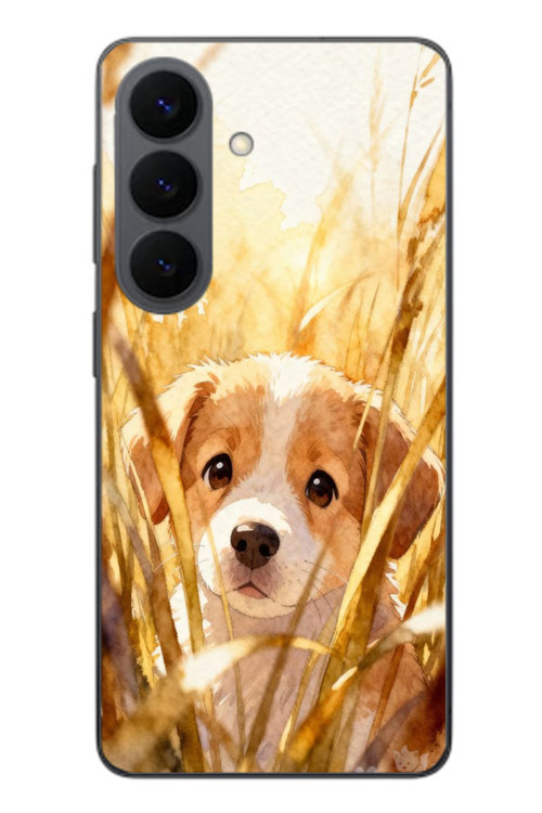 Samsung Galaxy S26 Uyumlu Golden Köpek Baskılı Silikon Kılıf