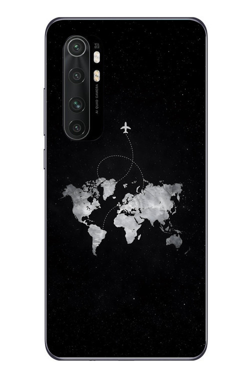 Xiaomi Mi 10 Lite Uyumlu Dünya Haritası Uçuş Baskılı Silikon Kılıf